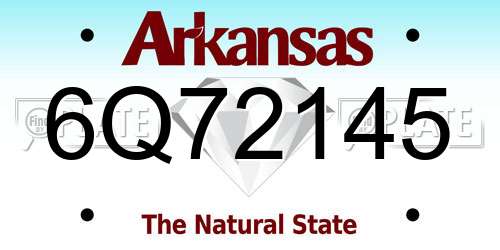 6Q72145 Arkansas License Plate