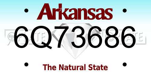 6Q73686 Arkansas License Plate