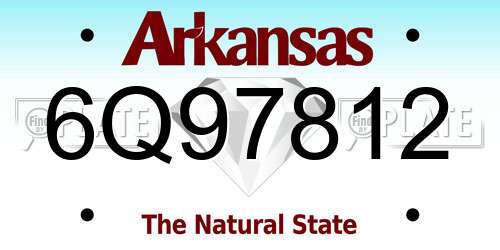 6Q97812 Arkansas License Plate
