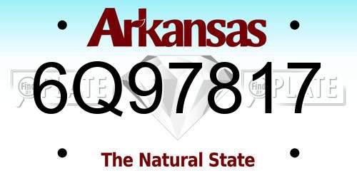 6Q97817 Arkansas License Plate