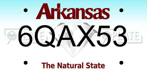 6QAX53 Arkansas License Plate