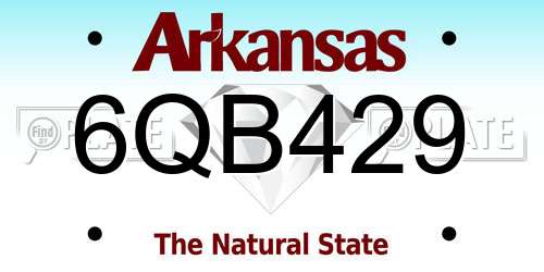 6QB429 Arkansas License Plate