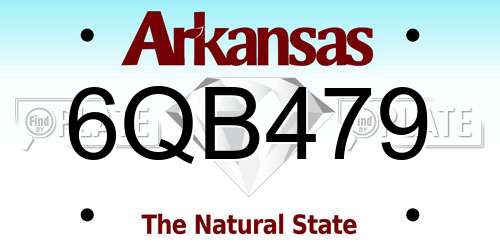 6QB479 Arkansas License Plate