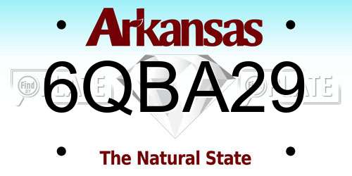 6QBA29 Arkansas License Plate