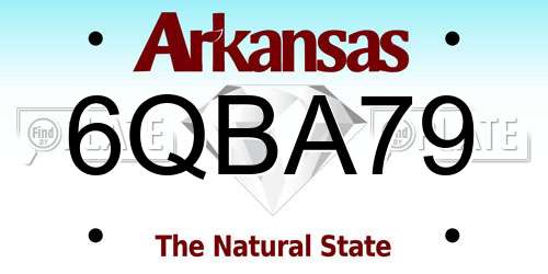 6QBA79 Arkansas License Plate
