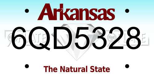 6QD5328 Arkansas License Plate