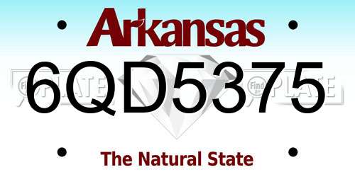 6QD5375 Arkansas License Plate