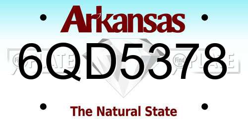 6QD5378 Arkansas License Plate