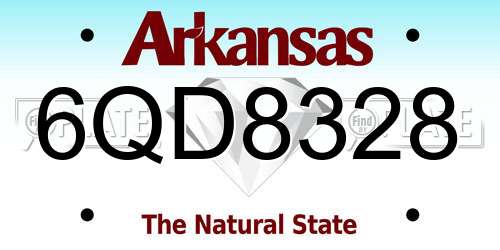 6QD8328 Arkansas License Plate