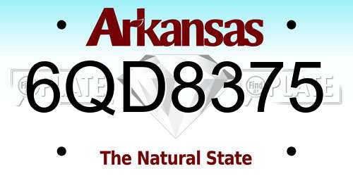 6QD8375 Arkansas License Plate