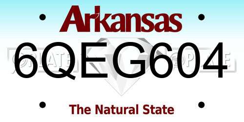 6QEG604 Arkansas License Plate