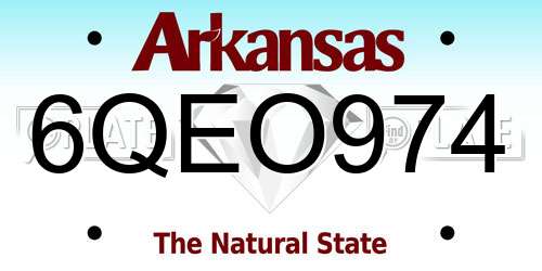 6QEO974 Arkansas License Plate