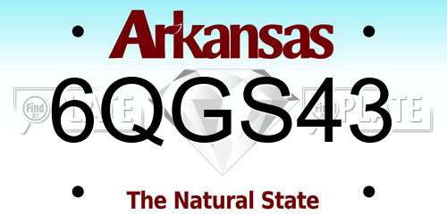 6QGS43 Arkansas License Plate