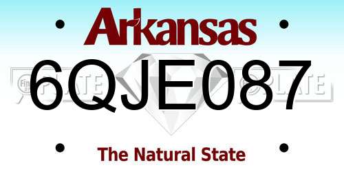 6QJE087 Arkansas License Plate