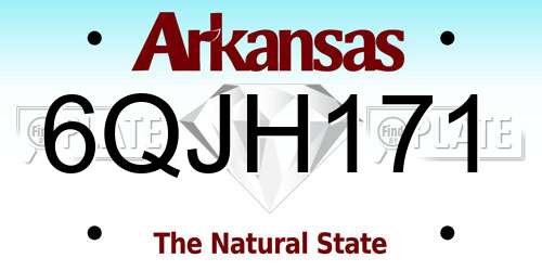 6QJH171 Arkansas License Plate