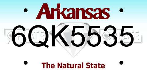 6QK5535 Arkansas License Plate