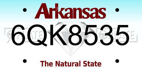 6QK8535 Arkansas License Plate