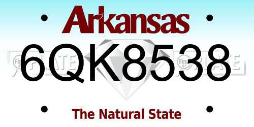 6QK8538 Arkansas License Plate