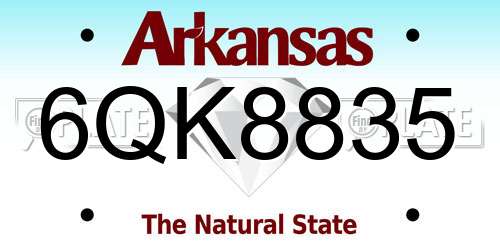 6QK8835 Arkansas License Plate