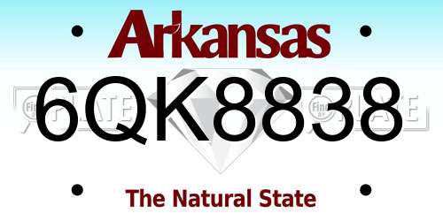 6QK8838 Arkansas License Plate