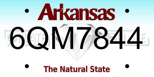 6QM7844 Arkansas License Plate