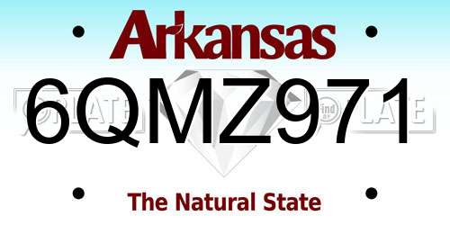 6QMZ971 Arkansas License Plate