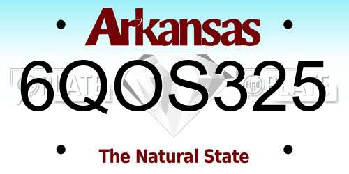 6QOS325 Arkansas License Plate