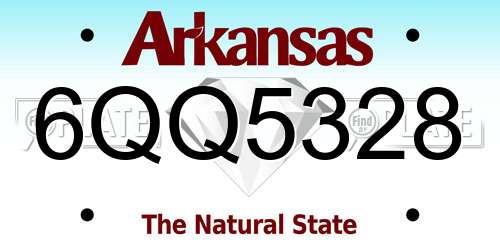 6QQ5328 Arkansas License Plate