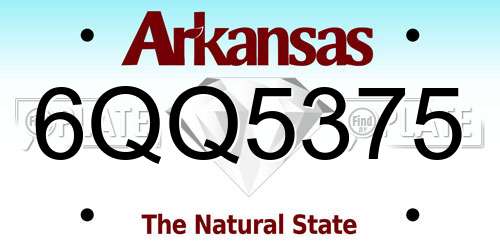 6QQ5375 Arkansas License Plate