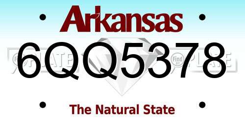 6QQ5378 Arkansas License Plate