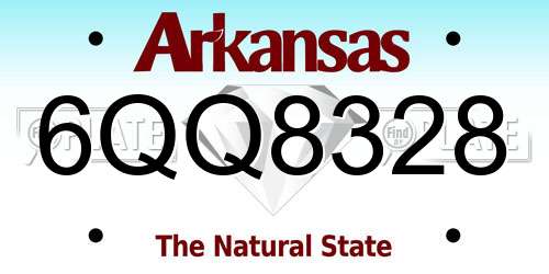 6QQ8328 Arkansas License Plate