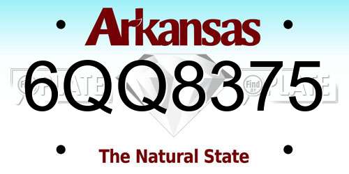 6QQ8375 Arkansas License Plate