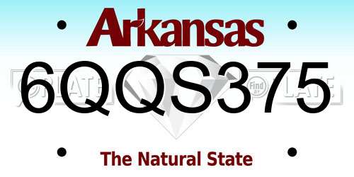 6QQS375 Arkansas License Plate