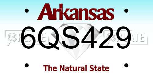 6QS429 Arkansas License Plate