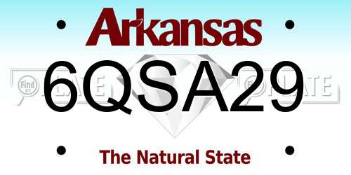 6QSA29 Arkansas License Plate