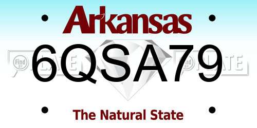 6QSA79 Arkansas License Plate
