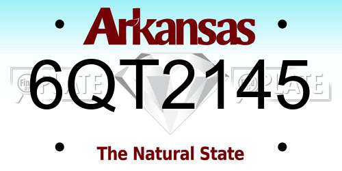 6QT2145 Arkansas License Plate