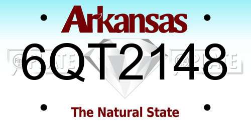 6QT2148 Arkansas License Plate
