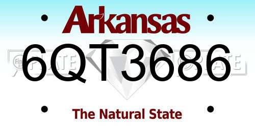 6QT3686 Arkansas License Plate