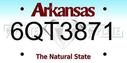 6QT3871 Arkansas License Plate