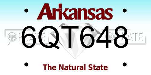 6QT648 Arkansas License Plate