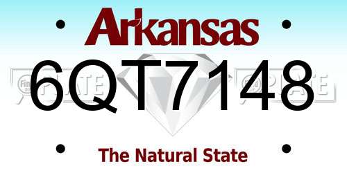 6QT7148 Arkansas License Plate