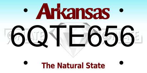 6QTE656 Arkansas License Plate
