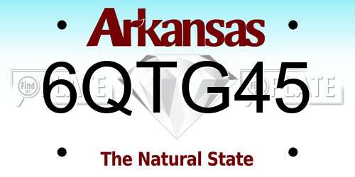 6QTG45 Arkansas License Plate