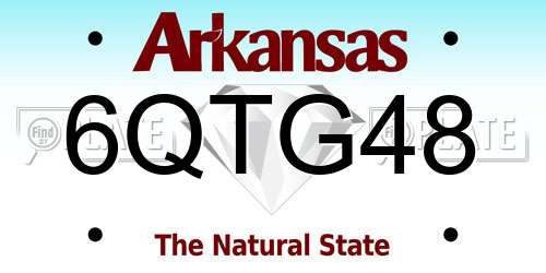 6QTG48 Arkansas License Plate