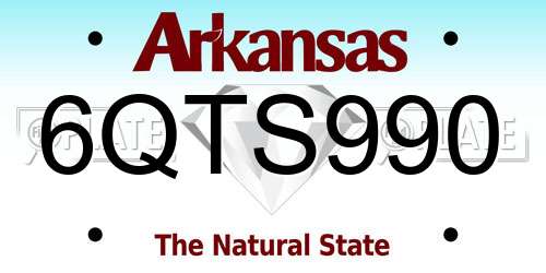 6QTS990 Arkansas License Plate