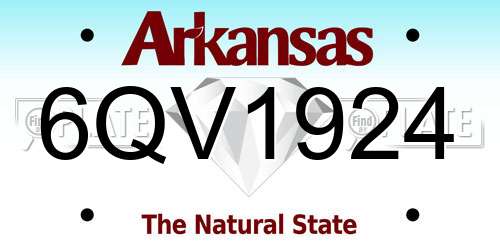 6QV1924 Arkansas License Plate