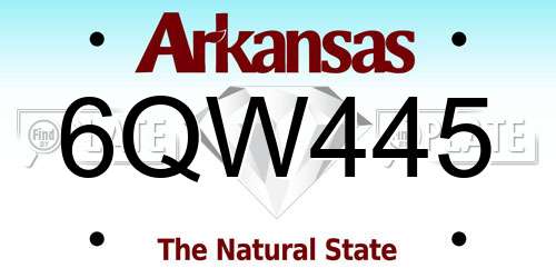 6QW445 Arkansas License Plate