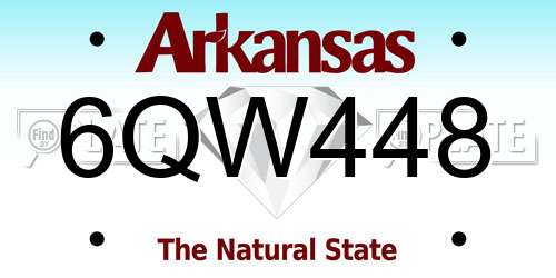 6QW448 Arkansas License Plate