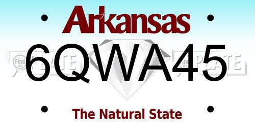 6QWA45 Arkansas License Plate